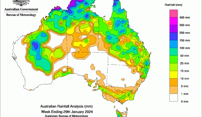 Weekly rainfall update + rainfall outlook 30 Jan 2024