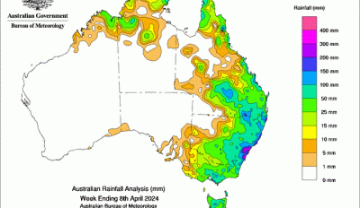 Weekly rainfall update + rainfall outlook 9 Apr 2024