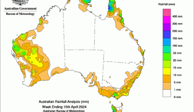 Weekly rainfall update + rainfall outlook 16 Apr 2024