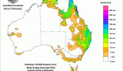 Weekly rainfall update + rainfall outlook 23 Apr 2024