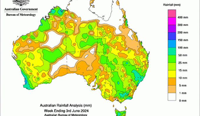 Weekly rainfall update + rainfall outlook 4 June 2024