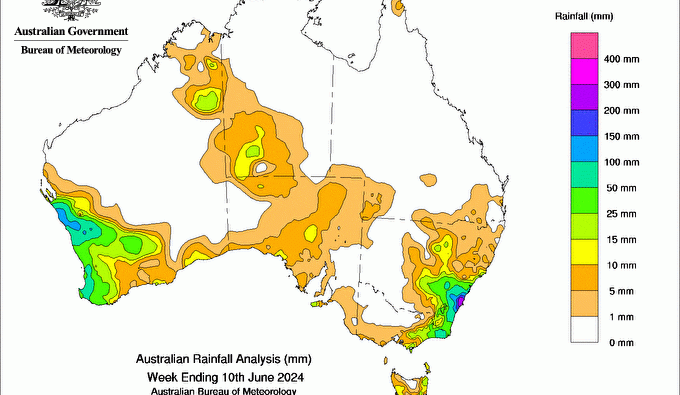 Weekly rainfall update + rainfall outlook 11 June 2024
