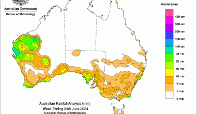 Weekly rainfall update + rainfall outlook 25 June 2024