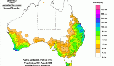 Weekly rainfall update + rainfall outlook 20 August 2024