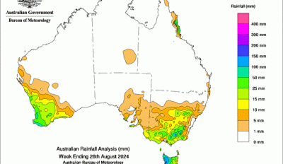 Weekly rainfall update + rainfall outlook 27 August 2024