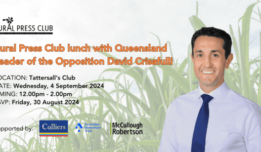 Qld Opposition leader David Crisafulli to address Rural Press Club lunch Sep 4