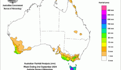 Weekly rainfall update + rainfall outlook 3 September 2024