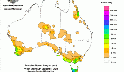 Weekly rainfall update + rainfall outlook 10 September 2024