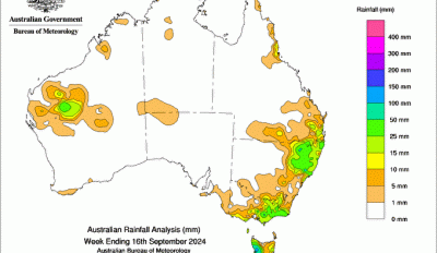 Weekly rainfall update + rainfall outlook 17 September 2024