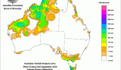 Weekly rainfall update + rainfall outlook 24 September 2024