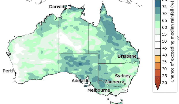 BOM forecasts above average rainfall for many parts of Australia