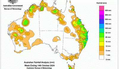 Weekly rainfall update + rainfall outlook 15 October 2024