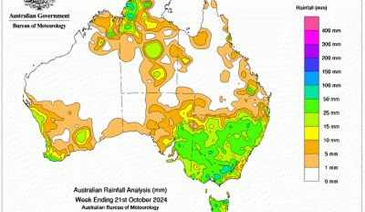 Weekly rainfall update + rainfall outlook 22 October 2024