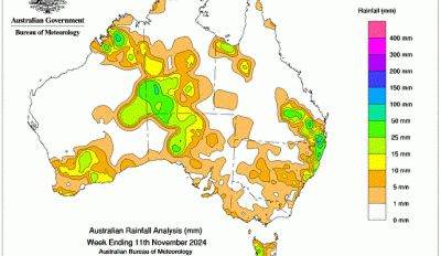 Weekly rainfall update + rainfall outlook 12 November 2024