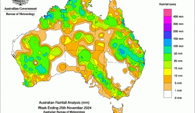 Weekly rainfall update + rainfall outlook 26 November 2024
