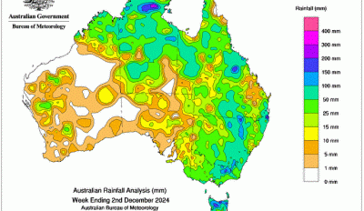 Weekly rainfall update + rainfall outlook 3 December 2024