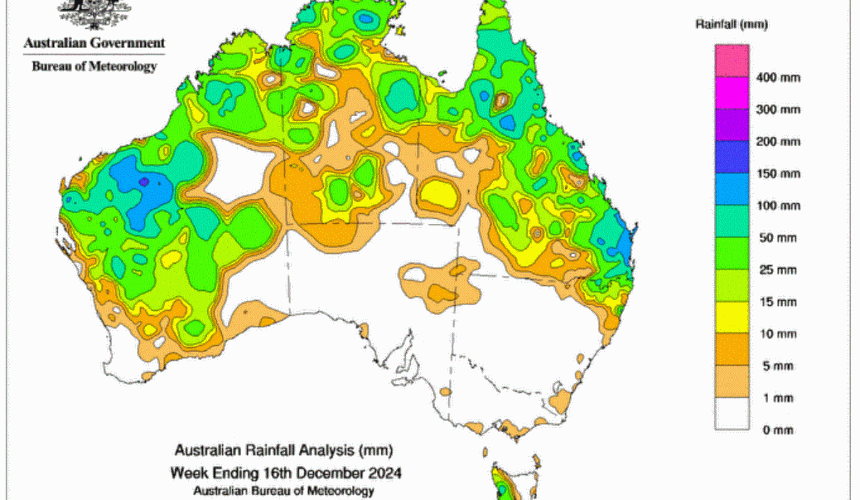 Weekly rainfall update + rainfall outlook 16 December 2024