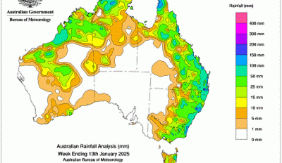 Weekly rainfall update + rainfall outlook 13 January 2025