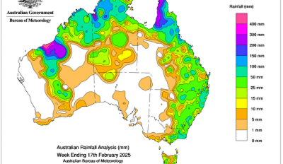 Weekly rainfall update + rainfall outlook 17 February 2025