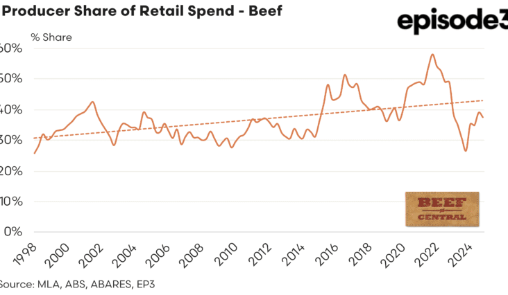 Beef producers’ share of retail dollar edges higher in March quarter