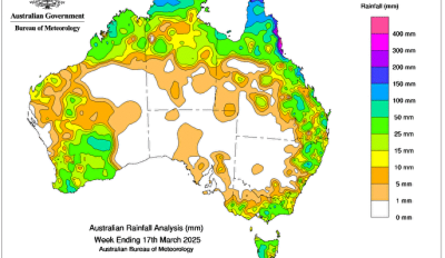 Weekly rainfall update + rainfall outlook 17 March 2025