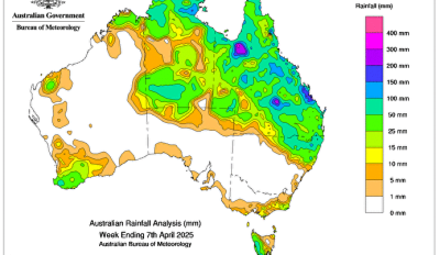 Weekly rainfall update + rainfall outlook 7 April 2025