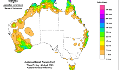 Weekly rainfall update + rainfall outlook 14 April 2025