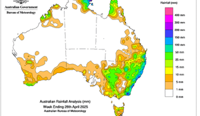 Weekly rainfall update + rainfall outlook 28 April 2025