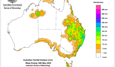 Weekly rainfall update + rainfall outlook 19 May 2025