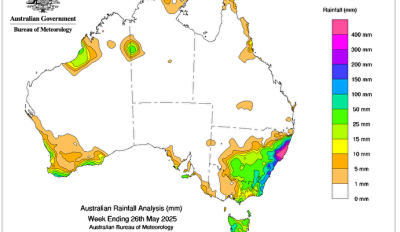 Weekly rainfall update + rainfall outlook 26 May 2025