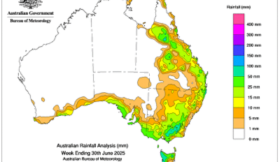 Weekly rainfall update + rainfall outlook 30 June 2025