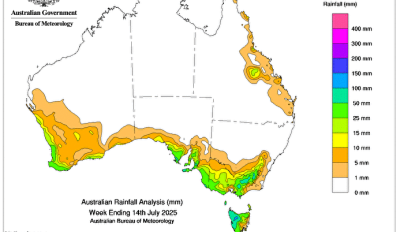 Weekly rainfall update + rainfall outlook 14 July 2025