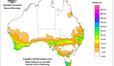 Weekly rainfall update + rainfall outlook 21 July 2025
