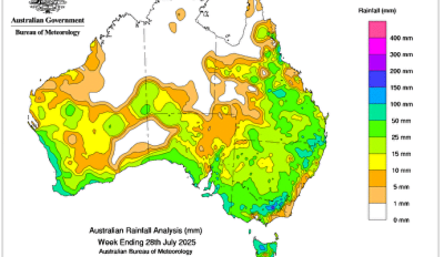 Weekly rainfall update + rainfall outlook 28 July 2025