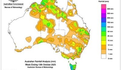 Weekly rainfall update + rainfall outlook 13 October 2025