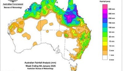 Weekly rainfall update + rainfall outlook 5 January 2026