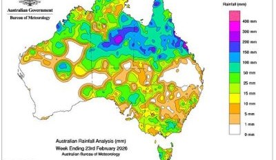 Weekly rainfall update + rainfall outlook 23 February 2026