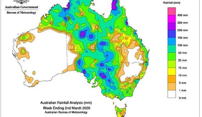 Weekly rainfall update + rainfall outlook 2 March 2026