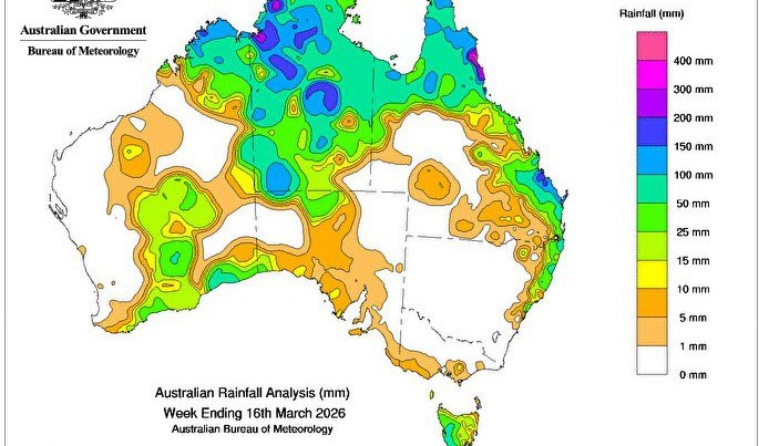 Weekly rainfall update + rainfall outlook 16 March 2026
