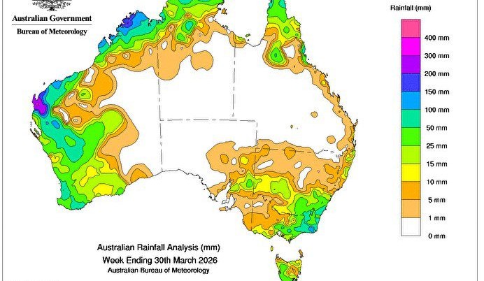 Weekly rainfall update + rainfall outlook 31 March 2026