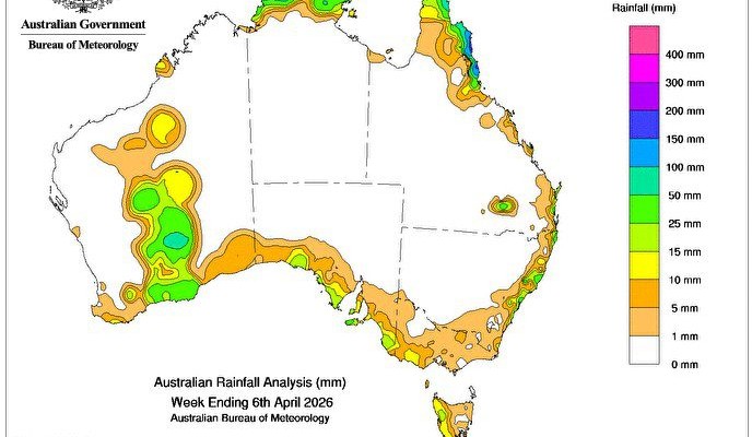 Weekly rainfall update + rainfall outlook 6 April 2026