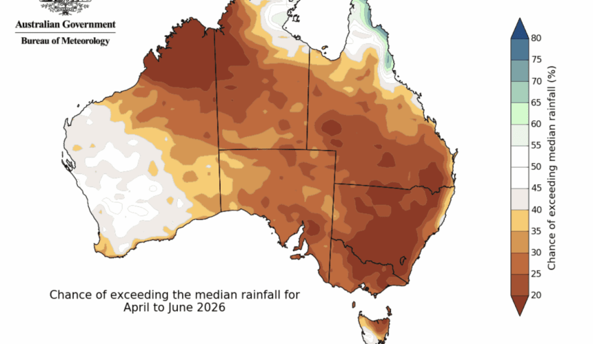 BOM: April to June 2026 rainfall outlook