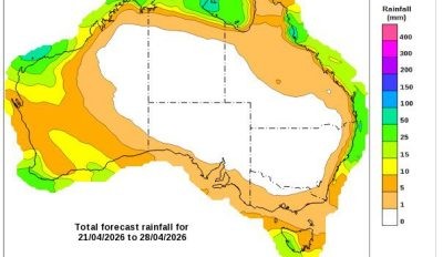 Weekly rainfall update + rainfall outlook 20 April 2026