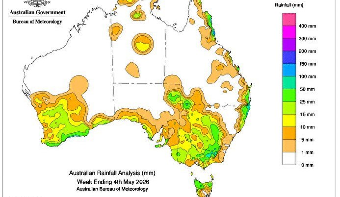 Weekly rainfall update + rainfall outlook 4 May 2026