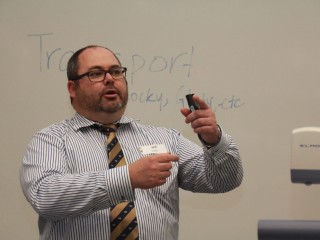 Mo Bro: Jed Matz speaking at an AgForce forum in Gladstone on Saturday. 