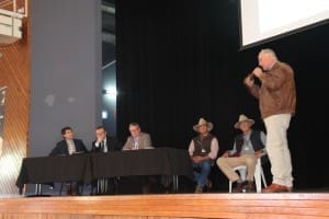 John Burnett leads the panel discussion at the AgForce 360 conference in Roma.