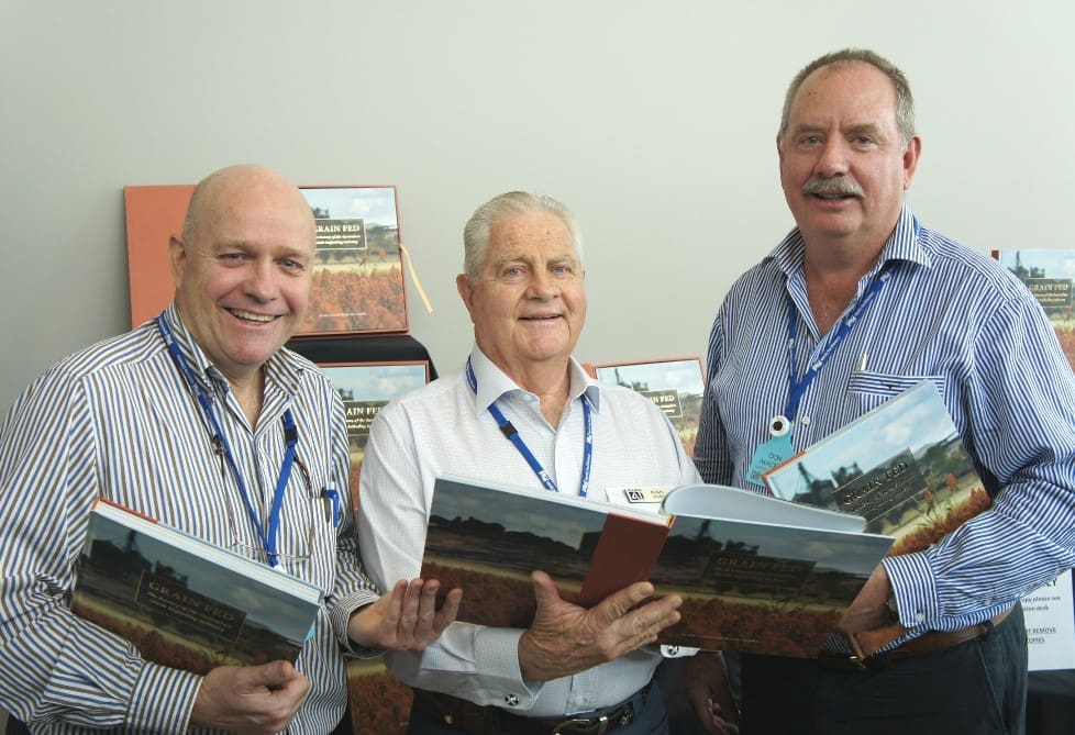 'Grainfed' author, Jon Condon, with ALFA president Don Mackay and project coordinator Robin Hart during last Wednesday's book launch