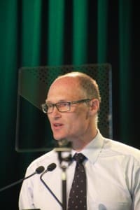 MLA global marketing manager Michael Edmonds addresses the MLA AGM in Sydney.
