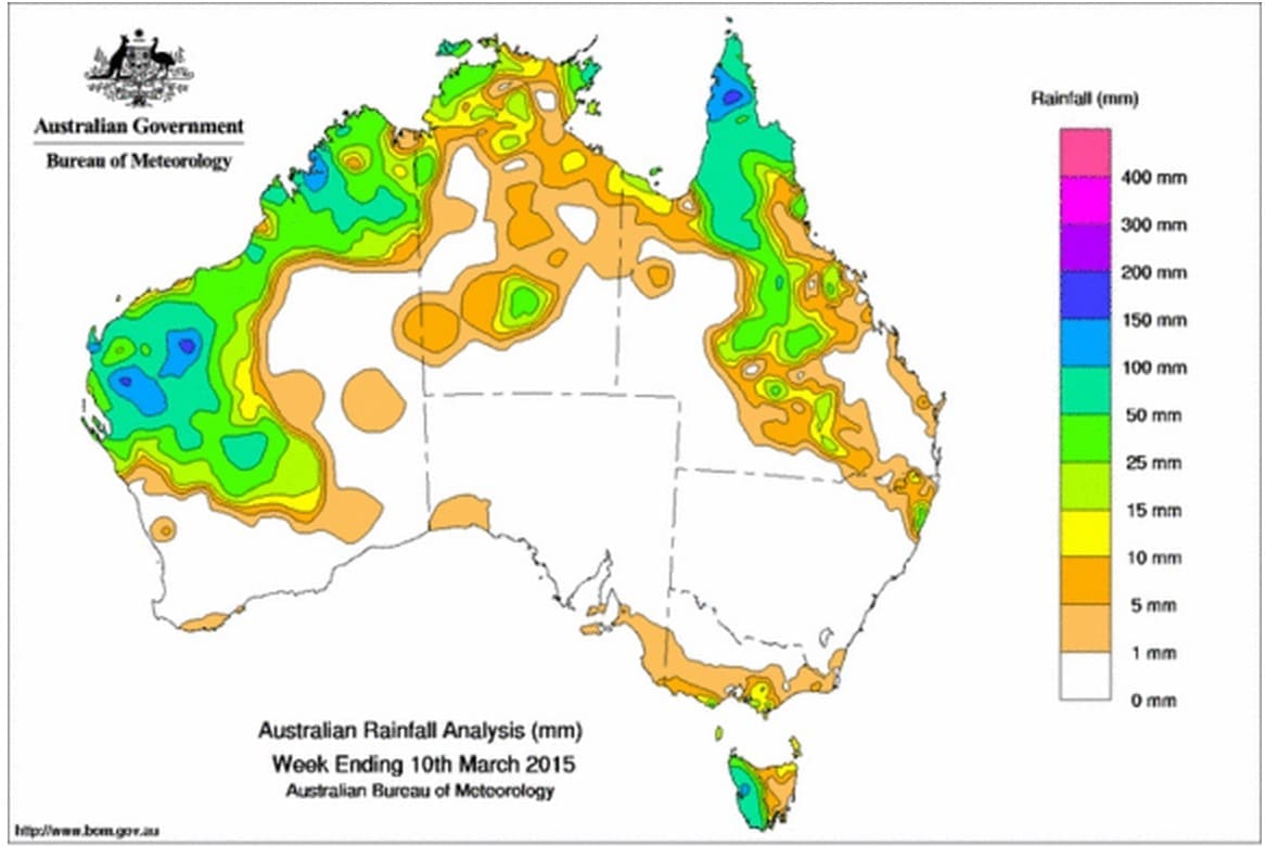 Weekly rainfall map