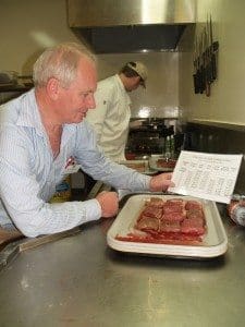 Rod Polkinghorne prepares samples used in one of thousands of MSA taste panel tests around Australia